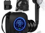 Φορητό ντους κάμπινγκ TRIZAND 8000 mAh με αντλία και LED οθόνη, USB, IPX8