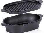 Χυτοσιδηρή οβάλ γάστρα με καπάκι 2σε1 cast line 28 × 16 cm, 1,2 l