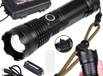 Ισχυρός φακός LED με φόρτιση USB, αδιάβροχος, με ζουμ