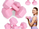 Σετ εξαγωνικών αλτήρων 2×5 kg, ροζ – ModernHome