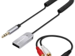 ασύρματος δέκτης ήχου bluetooth 6.0 για σπίτι και αυτοκίνητο με 2× RCA, υποδοχή 3,5 mm AUX και τροφοδοσία USB, μικρόφωνο