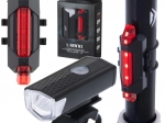 Σετ LED φώτων ποδηλάτου μπροστινό και πίσω USB