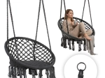 Κρεμαστή πολυθρόνα boho για κήπο, γκρι, MultiGarden