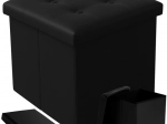 Πτυσσόμενο πουφ με αποθηκευτικό χώρο μαύρο Ruhhy
