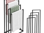 ModernHome ελεύθερα τοποθετούμενη μεταλλική βάση για πετσέτες με 4 βραχίονες, μαύρη